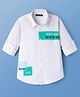 Pine Kids Cotton Woven Full Sleeves Printed Shirt - White