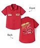 Pine Kids Cotton Woven Half Sleeves  Shirt With Game On Print - Red