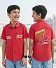 Pine Kids Cotton Woven Half Sleeves  Shirt With Game On Print - Red