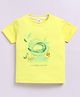 Little Ninja Cotton Half Sleeves Crocodile Printed Tee - Light Yellow