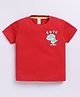 Little Ninja Cotton Half Sleeves Dinosaur Printed Tee - Red