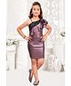 Lei-Chie Sleeveless Sequin Embellished Floral Applique Dress - Pink