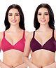 Bella Mama Cotton Elastane Knit Maternity Non Wired Nursing Bra Pack of 2 (Colour May Vary)
