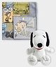 Mi Arcus Peanuts Baby New Born Essentials Gift Set Hamper Including Blanket & Snoopy Toy- Grey & White
