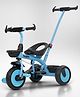 Baybee Victor 2 in 1 Baby Tricycle for Kids, Smart Kids Tricycle with Parental Push Handle, Eva Wheels, Bell, Footrest & Baskets (Blue)