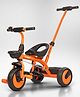 Baybee Victor 2 in 1 Baby Tricycle for Kids, Smart Kids Tricycle with Parental Push Handle, Eva Wheels, Bell, Footrest & Baskets (Orange)
