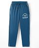 Taeko Single Jersey Knit Full Length Track Pants With Text Print - Blue