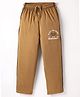 Taeko Single Jersey Knit Full Length Track Pants With Text Print - Khaki