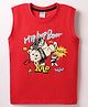 Taeko Single Jersey Knit Sleeveless Tank T-Shirt with Hip Hop Beat Text Print -  Red