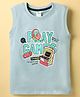 Taeko Single Jersey Knit Sleeveless Tank T-Shirt with Gaming Print - Light Blue
