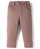 Noddy Cotton Lycra Solid Trousers - Peach