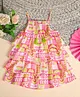Stylo Bug Cotton Sleeveless Floral Printed Layered Dress - Multi Colour