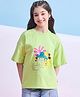 Stylo Bug Cotton Blend Half Sleeves Begin Today Text Printed Tee - Green