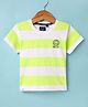 Ruff Sinker Knit Half Sleeves T-Shirt With Stripes - Limegreen