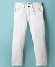 Ruff Full Length Solid Color Denim Jeans - White