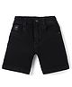 Ruff Denim Woven Above Knee Length Solid Colour  Bermuda - Black