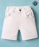 Ruff Denim Woven Above Knee Length Solid Colour  Bermuda - White