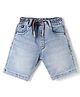 Ruff Above Knee Length Washed Denim Bermuda - Light Blue