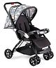 Baby Stroller with 5-Point Safety Harness Animal Print - Grey| Padded Cushioned Seat| Multi-Level Backrest Recline| Single Hand Fold| Linked Brake| Food Tray with Cup Holder| Reversible Handle