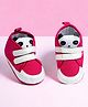 Baby Moo Panda Applique Detailed With Double Velcro Closure Anti Skid Sneakers - Pink