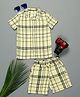 The Lion and the Fish Half Sleeves Checked Coordinating Shirt & Shorts Set - Beige