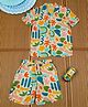 The Lion and the Fish Viscose Half Sleeves Doodle Printed Shirt & Coordinating Shorts Set - Multi Colour