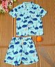 The Lion and the Fish Viscose Half Sleeves Fish Printed Coordinating Shirt & Shorts Set - Light Turquoise