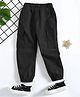 Trampoline Cotton Blend Solid Cargo Trousers - Black