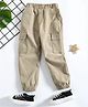 Trampoline Cotton Woven Cargo Trousers With 4 Pockets - Beige
