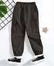 Trampoline Cotton Woven Cargo Trousers With 4 Pockets - Brown