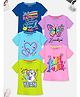 Trampoline Cotton Blend Pack Of 5 Half Sleeves Hearts & Typography Printed Tees - Multi Colour
