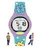 Spiky Jigsaw Pieces Designed Colour Blocked Digital Sports Watch - Turquoise