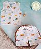 A Toddler Thing 100% Muslin Organic Cotton Sleeveless Aeroplane Printed Jabla & Coordinating Shorts Set - White