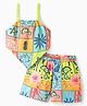 OLLINGTON ST. Woven Tropical Theme Printed Sleeveless Top & Shorts Set  - Multicolor