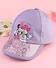 Babyhug Disney Cotton Woven Summer Cap with Minnie Mouse and Daisy Graphics Lilac - Diameter 16 cm