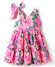 Rassha Cotton Sleeveless Floral Printed Dress - Pink