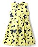 Rassha Cotton Sleeveless Butterflies Printed Pleated Dress - Yellow