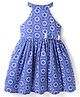 Rassha Cotton Sleeveless Floral Printed Dress - Blue