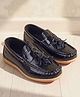 Pine Kids Textured Slip On Loafers - Black