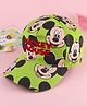 Babyhug Disney Cotton Woven Summer Cap with Mickey Mouse Family Green - Diameter 14 cm