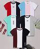 3PIN Cotton Single Jersey Pack Of 5 Half Sleeves NYC Text Printed Cut & Sew Tees - Multi Colour
