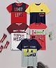 3PIN Cotton Single Jersey Pack of 5 Half Sleeves Limit Less & Super Hero Text Printed Tees - Multi Colour