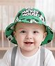 Babyhug Disney Cotton Woven Summer Cap With Mickey Mouse Print Green - Diameter 28 cm