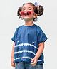 Tiber Taber 100% Cotton Half Sleeves Tie Dye Top - Blue