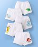 Doodle Poodle 100% Cotton Knit Trunks with Animal Print Pack Of 5 - White