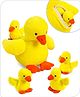 Babyhug Plush Mom Duck Stuffed with 4 Stuffed Wind Up Duck Babies Plush Toys Yellow - Height 25 cm