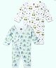 The Mom Store Pack Of 2 Full Sleeves Elephant & Owl Printed Rompers - Multi Colour