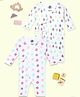The Mom Store Pack Of 2 Full Sleeves Drops & Rose Printed Rompers - Multi Colour