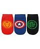 SOCKSXPRESS Cotton Pack Of 3 Marvel Avengers Featuring Characters Designed Antiskid Socks - Black Blue & Red