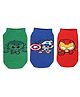 SOCKSXPRESS Cotton Pack Of 3 Marvel Avengers Featuring Characters Designed Antiskid Socks - Green Blue & Red